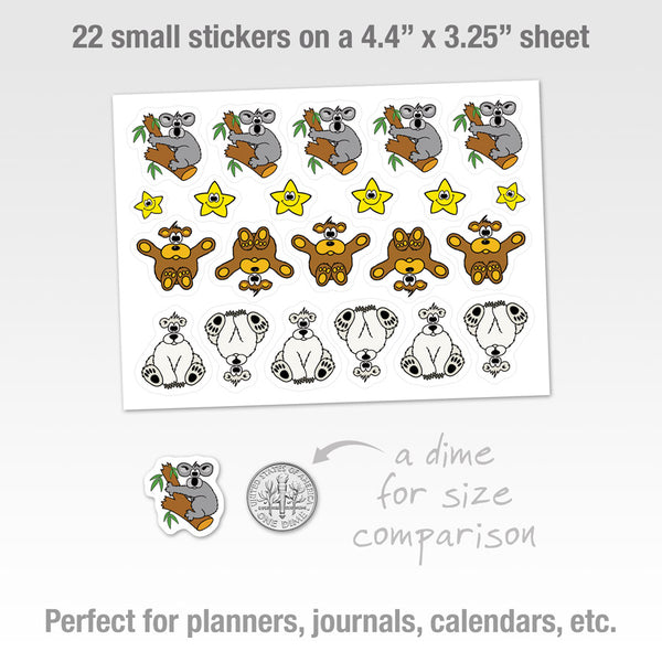 BEARS & STARS Small Sticker Sheet