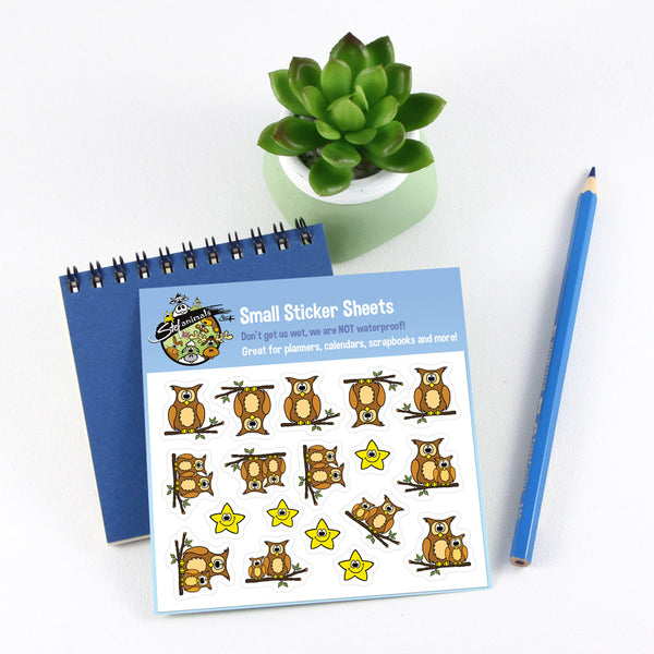 OWLS & STARS Small Sticker Sheet